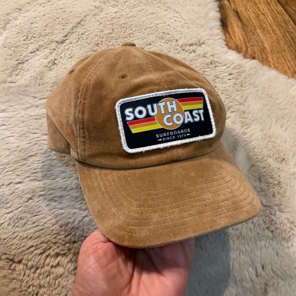 South Coast Surfboards Baseball Hat Patch Front Corduroy Brown‎